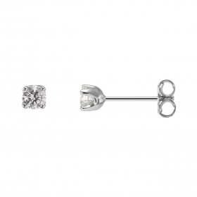 Boucles d'oreilles Diamant 0.40 carat Or Blanc 750. Boucles d'oreilles serties de 2 diamants de 3.8mm de diamètre (2 x 0,2...