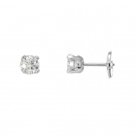  Boucles d oreilles Or Blanc Diamant Ces boucles sont serties deux diamants 0.50 carat Couleur L pureté Si2 La fermeture s...