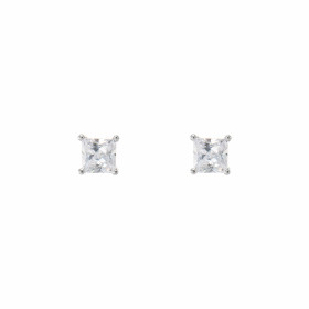  Puces d oreilles Argent Oxydes zirconium Carrés 4mm Paire boucles d oreilles Argent 925 rhodié Oxydes zirconium Pierres 4...