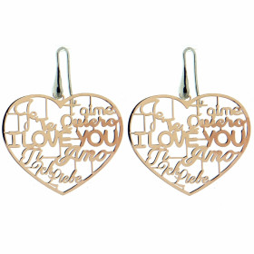 Boucles d oreilles Argent 925 rhodié rosé motif coeur Longueur : 5cm Système fermeture : crochet pendant Motif coeur Je t ...