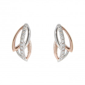 Boucles d oreilles Argent 925 Rhodié Rosé Oxydes Motif argent rhodié 2 tons un pavage d oxydes zirconium Les dimensions du...