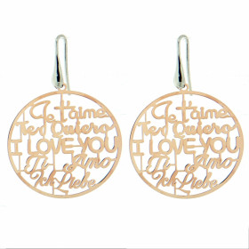 Boucles d oreilles Argent 925 rhodié rosé motif rond Longueur : 5cm Système fermeture : crochet pendant Motif rond Je t ai...