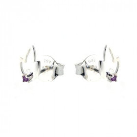 Boucles d oreilles Argent 925 Améthyste Dimensions du motif : 8 x 5.5 mm Diamètre des pierres : 1.5 mm 