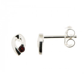 Boucles d oreilles Argent 925 Grenat Motif forme goutte serti d une pierre 2mm
