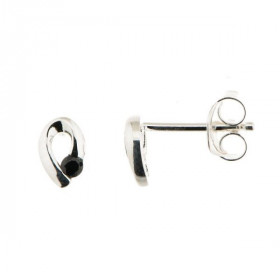 Boucles d'oreilles Goutte Argent Oxyde de Zirconium Noir