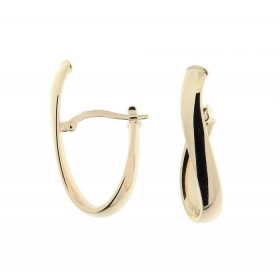 Boucles d oreilles Or Jaune 375 Motif fantaisie composé d un fil ovale de4x2mm ondulé 