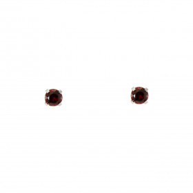 Boucles d oreilles Or Blanc 375 Grenat 3mm Boucles d oreilles type puces Or Blanc 375 Pierres rondes 3mm diamètre (0,15 ca...