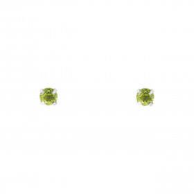 Boucles d'oreilles Or Blanc 375 Péridot 3mm