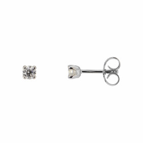 Boucles d&#39;oreilles en Or blanc 750 Diamant. Diamants ronds de 3,4mm de diamètre. Serti à 4 griffes. Poids unitaire dia...