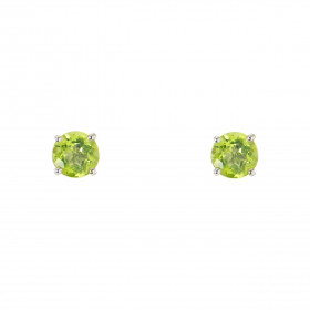 Boucles d oreilles Or Blanc 750 Péridot 5mm Boucles d oreilles type puces Or Blanc 750 Pierres rondes 5mm diamètre (0,45 c...