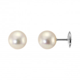  Boucles d oreilles Or Blanc 750 perles Akoya Diamètre des perles : 7 à 7.5mm Système fermeture sécurisé ALPA Perles Grade...