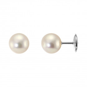  Boucles d oreilles Or Blanc 750 perles Akoya Diamètre des perles : 8mm Système fermeture sécurisé ALPA Perles Grade AAA :...