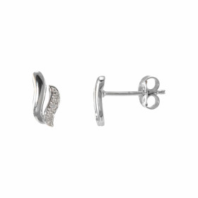 Boucles d'oreilles Or Blanc Diamant 0.01ct