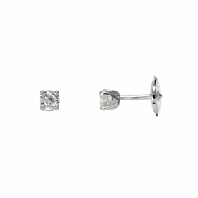 Boucles d'oreilles Or Blanc Diamant 0.38 ct HSI