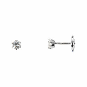 Boucles d'oreilles Or Blanc Diamant 0.40 carat 6 griffes