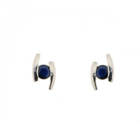 Boucles d oreilles Or Blanc 750 Saphir Ces boucles d oreilles sont serties pierres 3mm diamètre La dimension d un motif es...
