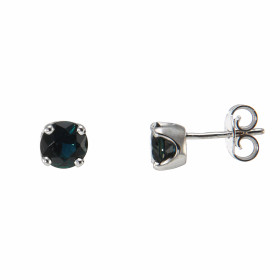  Boucles d oreilles Or Blanc serties 2 Saphirs 5.8 mm diamètre (2x0.8 carat) Poids Saphir : 1.6 carat 