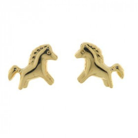 Boucles d'oreilles cheval en Or Jaune 750/1000. Dimensions du cheval : 10x8mm