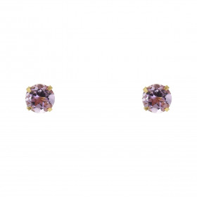 Boucles d'oreilles Or Jaune 375 Améthyste 5mm