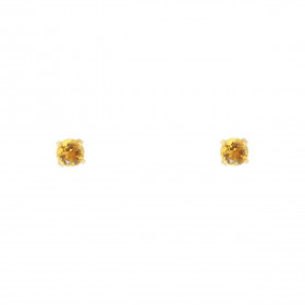 Boucles d'oreilles Or Jaune 375 Citrine 3mm. Boucles d'oreilles type puces en Or Jaune 375. Pierres rondes de 3mm de diamè...