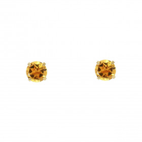 Boucles d oreilles Or Jaune 375 Citrine 5mm Boucles d oreilles type puces Or Jaune 375 Pierres rondes 5mm diamètre (0,55 c...