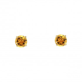 Boucles d'oreilles Or Jaune 375 Citrine 5mm