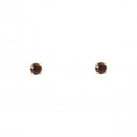  Boucles d oreilles Or Jaune 375 Grenat 3mm Boucles d oreilles type puces Or Jaune 375 Pierres rondes 3mm diamètre (0,15 c...