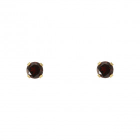 Boucles d'oreilles Or Jaune 375 Grenat 4mm