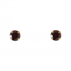 Boucles d oreilles Or Jaune 375 Grenat 5mm Boucles d oreilles type puces Or Jaune 375 Pierres rondes 5mm diamètre (0,55 ca...