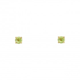 Boucles d oreilles Or Jaune 375 Péridot 3mm Boucles d oreilles type puces Or Jaune 375 Pierres rondes 3mm diamètre (0,15 c...
