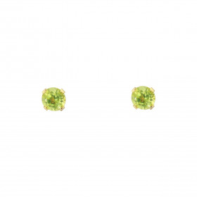 Boucles d oreilles Or Jaune 375 Péridot 4mm Boucles d oreilles type puces Or Jaune 375 Pierres rondes 4mm diamètre (0,3 ca...