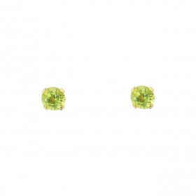 Boucles d'oreilles Or Jaune 375 Péridot 4mm