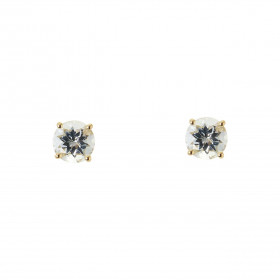 Boucles d oreilles Or Jaune 750 Aigue Marine 5mm Boucles d oreilles type puces Or Jaune 750 Pierres rondes 5mm diamètre (0...