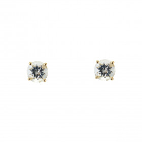 Boucles d'oreilles Or Jaune 750 Aigue Marine 5mm