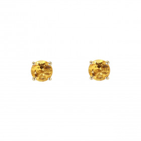 Boucles d oreilles Or Jaune 750 Citrine 5mm Boucles d oreilles type puces Or Jaune 750 Pierres rondes 5mm diamètre (0,45 c...