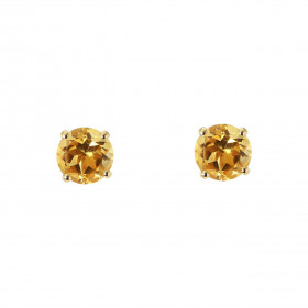 Boucles d oreilles Or Jaune 750 Citrine 6mm Boucles d oreilles type puces Or Jaune 750 Pierres rondes 6mm diamètre (0,8 ca...