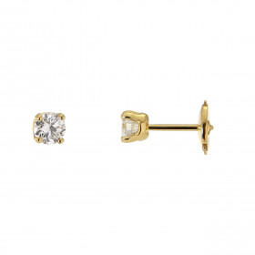  Boucles d oreilles Or Jaune 750 Diamant 0.60 carat Boucles d oreilles type puces Or jaune 750.Pierres rondes 4.3mm diamèt...
