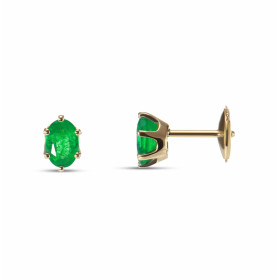  Boucles d oreilles Or Jaune 750 émeraudes ovales 6x4mm Emeraudes ovales 6x4mm (2 x 0,37 carat) Système fermeture sécurisé...