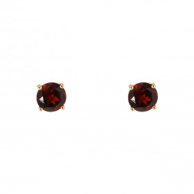 Boucles d'oreilles Or Jaune 750 Grenat 5mm