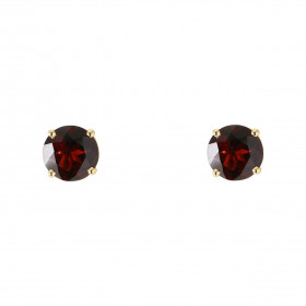 Boucles d oreilles Or Jaune 750 Grenat 6mm Boucles d oreilles type puces Or Jaune 750 Pierres rondes 6mm diamètre (0,8 car...
