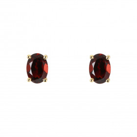 Boucles d oreilles Or Jaune 750 Grenat Ovale 7x5mm Boucles d oreilles type puces Or Jaune 750 Pierres ovales 7x5mm (0,9 ca...