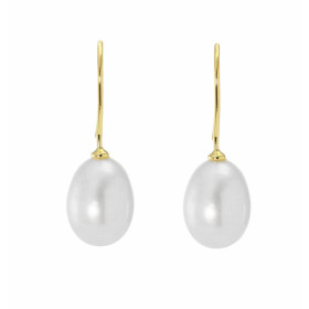  Boucles d oreilles pendantes Or 750/1000 Perles culture ovales une légère forme poire Dimensions des perles : 10x9mm Haut...