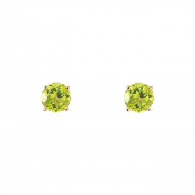 Boucles d oreilles Or Jaune 750 Péridot 5mm Boucles d oreilles type puces Or Jaune 750 Pierres rondes 5mm diamètre (0,45 c...