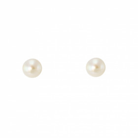 Boucles d oreilles Or jaune 750 Perles culture semi-rondes 4,5mm 