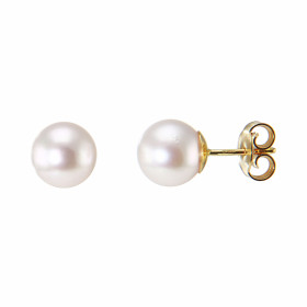  Boucles d oreilles Or jaune 750 perles Akoya Diamètre des perles : 7.5 à 8mm Système fermeture : poussettes Perles Grade ...
