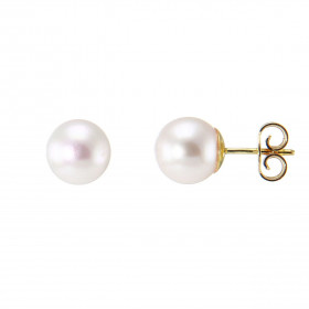  Boucles d oreilles Or Jaune 750 Perles Akoya 7.5mm .Diamètre des perles : 7.5mm .Système fermeture : poussettes Perles Gr...