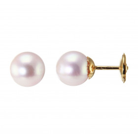  Boucles d oreilles Or Jaune 750 Perles Akoya Perles Akoya 8.5 à 9mm diamètre Système fermeture sécurisé ALPA Perles Grade...