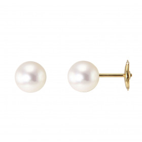  Boucles d oreilles Or jaune 750 perles culture Diamètre des perles : 8mm Qualité des perles : AAA Système fermeture sécur...