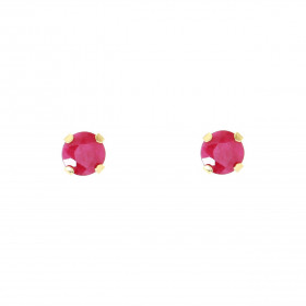 Boucles d oreilles Or Jaune 750 Rubis 4mm Boucles d oreilles type puces Rubis Pierres rondes 4mm diamètre (0,3 carat/pièce...