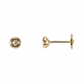  Boucles d oreilles Or 750 Diamants Poids total des Diamants : 0,08 carat Qualité des Diamants : HSI Sytsème sécurité Alpa 